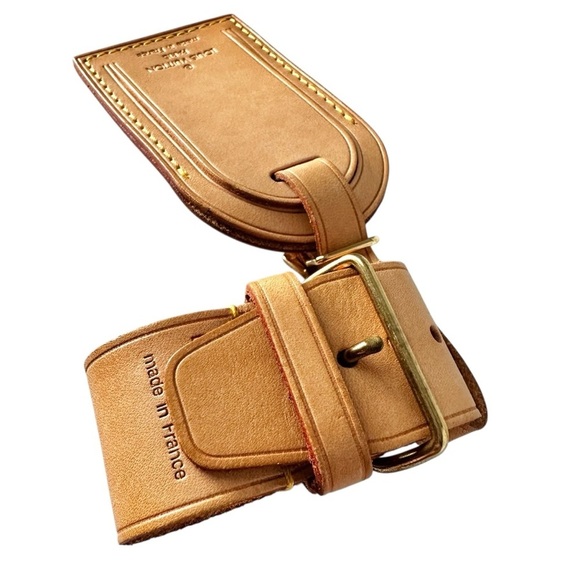 Authentic Louis Vuitton Vachetta Leather Large Luggage Tag with Poignet - Picture 2 of 10